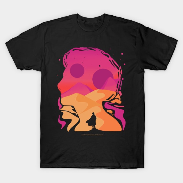 Paul Atreides on Arrakis, Double Exposure Minimalist Illustration T-Shirt by Dream Artworks